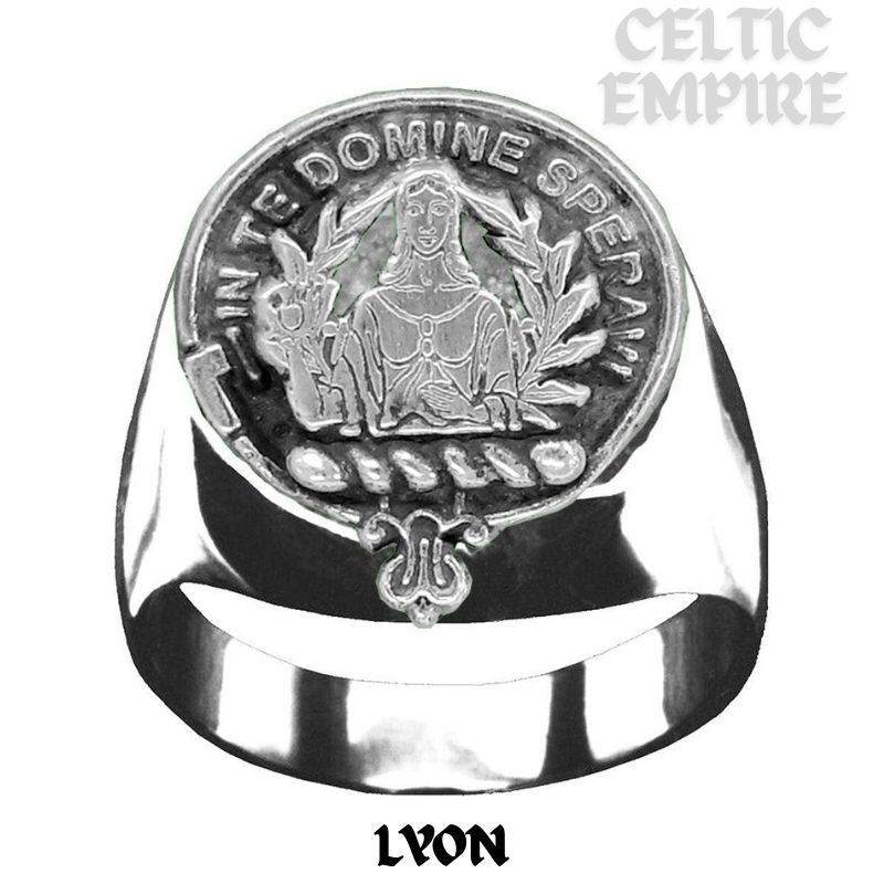 Lyon Scottish Family Clan Crest Ring Sterling Silver and Karat Gold