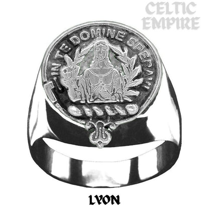 Lyon Scottish Family Clan Crest Ring Sterling Silver and Karat Gold