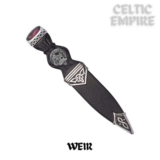 Weir Interlace Family Clan Crest Sgian Dubh, Scottish Knife