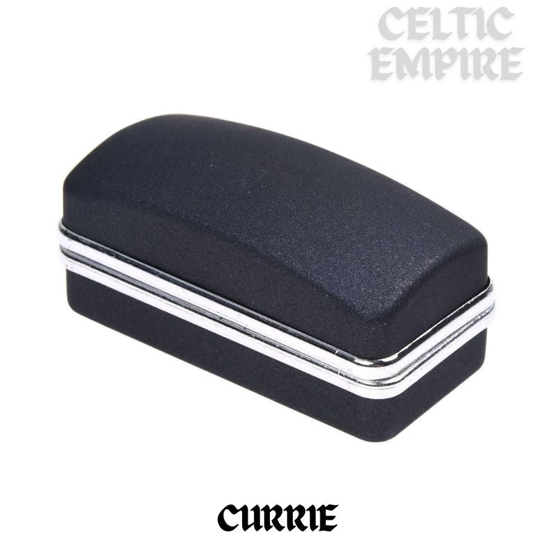 Currie Family Clan Crest Scottish Cufflinks; Pewter, Sterling Silver and Karat Gold