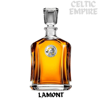 Lamont Crabapple Family Clan Crest Badge Skye Decanter