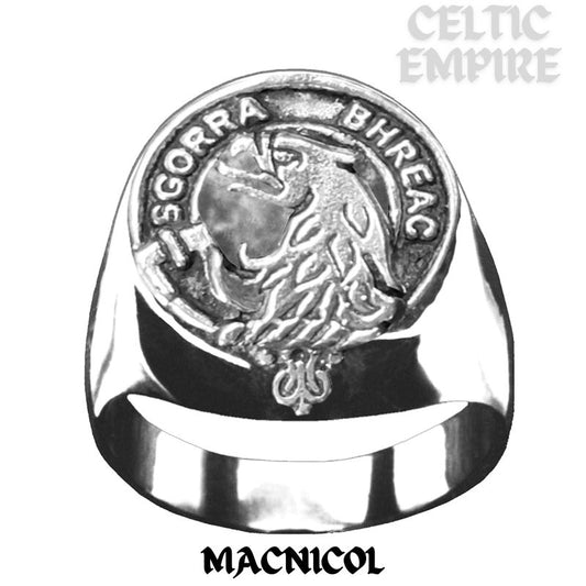 MacNicol Scottish Family Clan Crest Ring Sterling Silver and Karat Gold