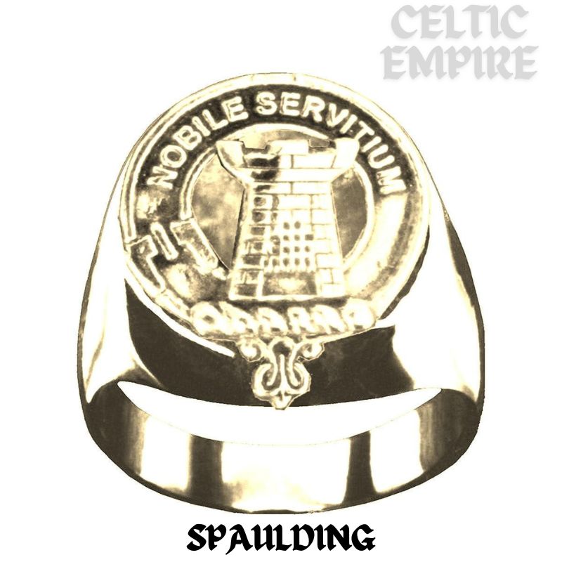 Spaulding Scottish Family Clan Crest Ring Sterling Silver and Karat Gold