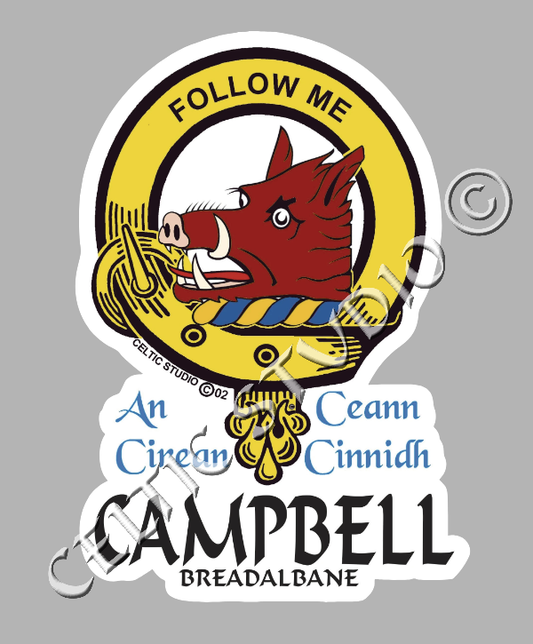 Campbell (Breadalbane) Family Clan Crest Decal | Custom Scottish Heritage Car & Laptop Stickers
