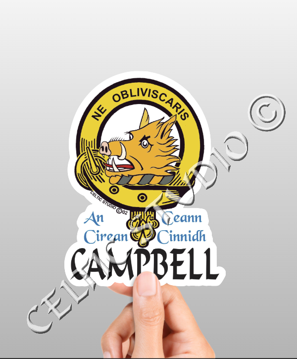 Campbell Clan Crest Decal | Custom Scottish Heritage Car & Laptop Stickers