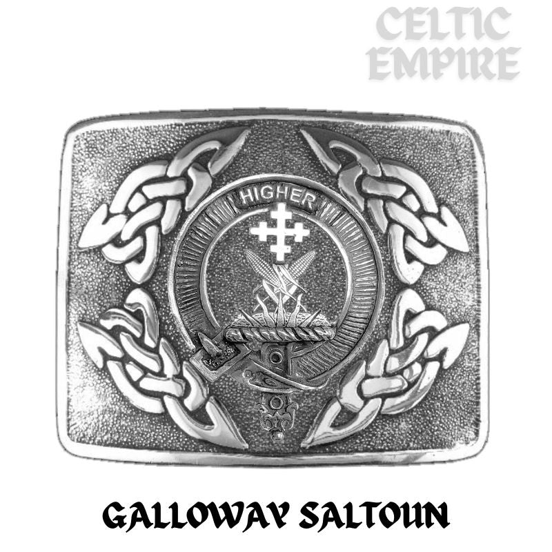 Galloway Saltoun Family Clan Crest Interlace Kilt Belt Buckle