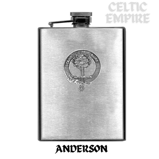 Anderson Scottish Family Clan Crest Badge 8oz Flask
