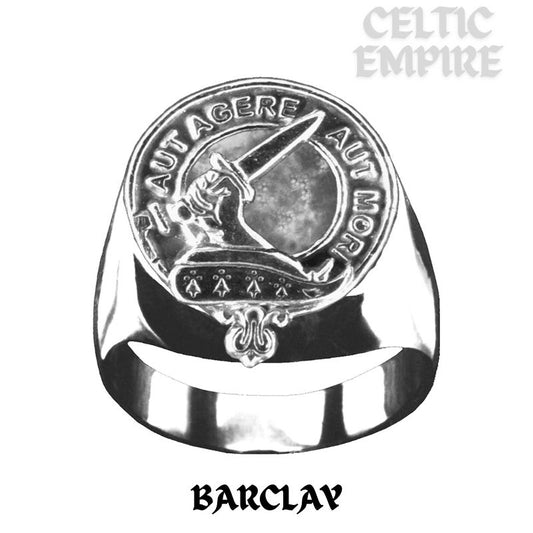 Barclay Scottish Family Clan Crest Ring GC100  ~  Sterling Silver and Karat Gold