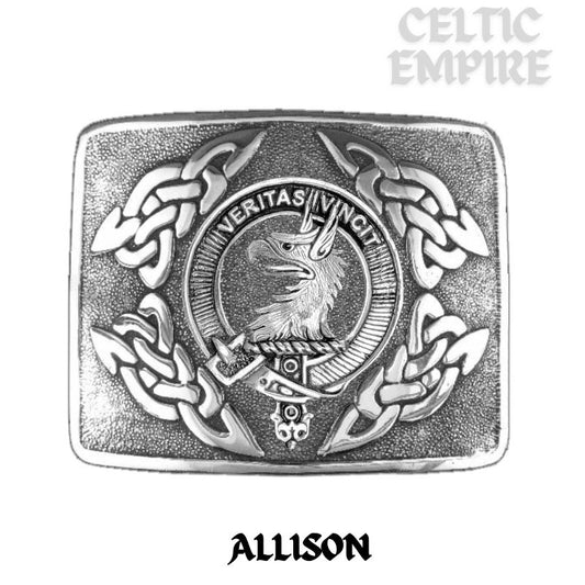 Allison Family Clan Crest Interlace Kilt Belt Buckle