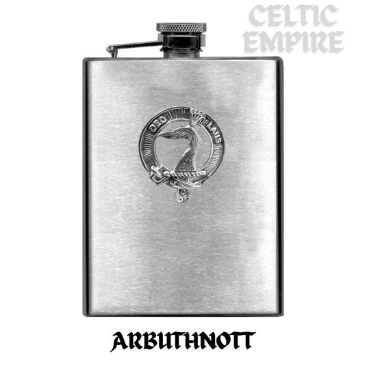Arbuthnot Family Clan Crest Scottish Badge Stainless Steel Flask 8oz