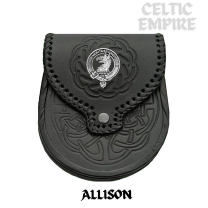 Allison Scottish Family Clan Badge Sporran, Leather