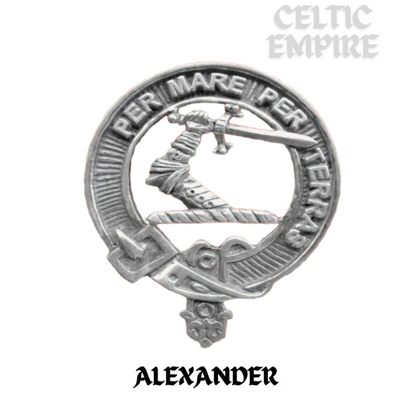 Alexander Family Clan Crest Scottish Badge Stainless Steel Flask 8oz
