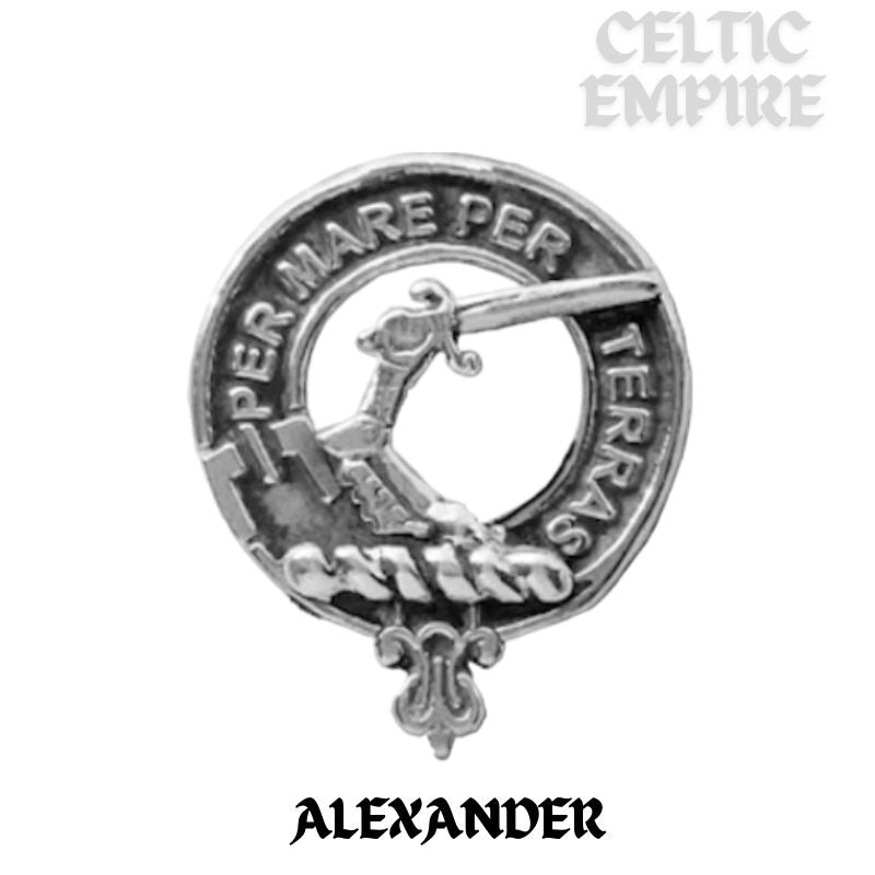 Alexander Family Clan Crest Interlace Drop Pendant