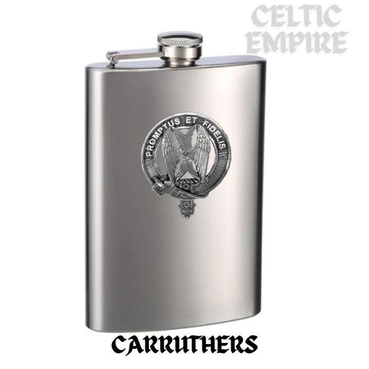 Carruthers Family Clan Crest Scottish Badge Stainless Steel Flask 8oz