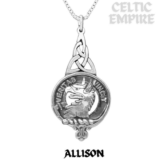 Allison Family Clan Crest Interlace Drop Pendant