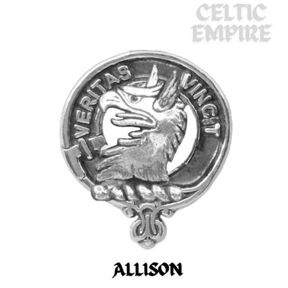 Allison Family Clan Crest Iona Bar Brooch - Sterling Silver