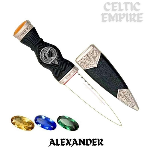 Alexander Family Clan Crest Sgian Dubh, Scottish Knife