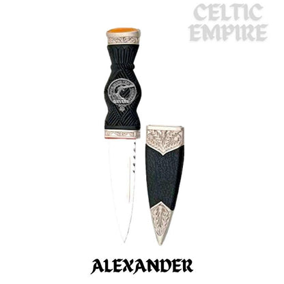 Alexander Family Clan Crest Sgian Dubh, Scottish Knife