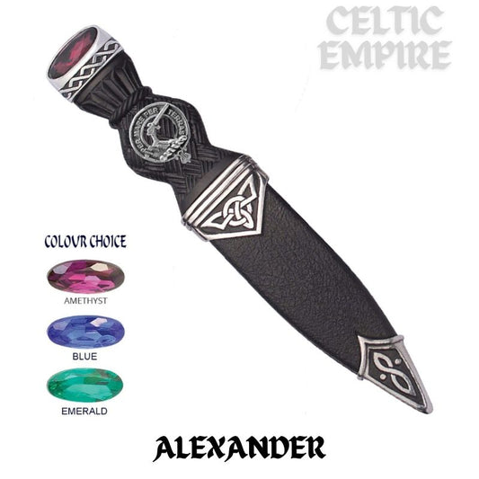 Alexander Interlace Family Clan Crest Sgian Dubh, Scottish Knife