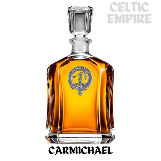 Carmichael Family Clan Crest Badge Whiskey Decanter