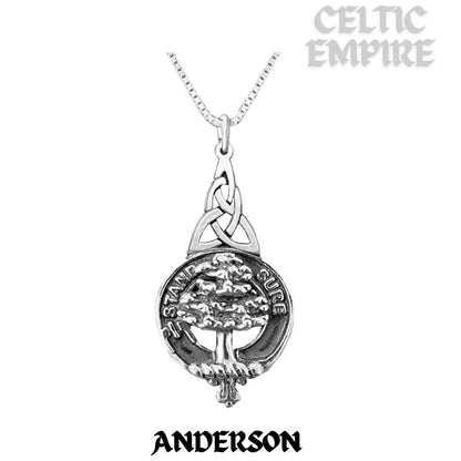 Anderson Family Clan Crest Interlace Drop Pendant