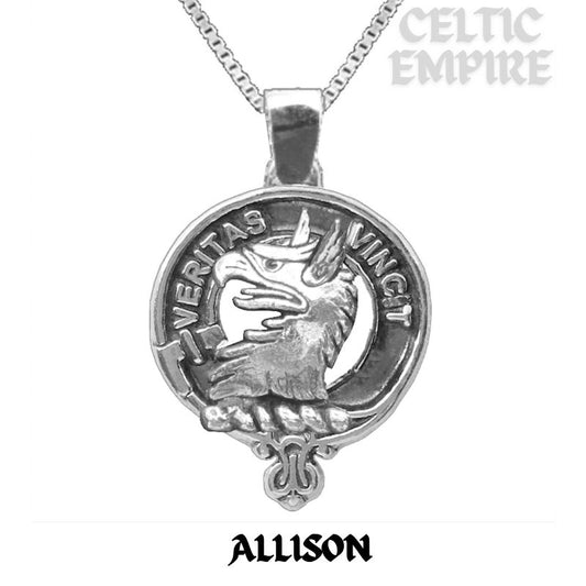Allison Large 1" Scottish Family Clan Crest Pendant - Sterling Silver