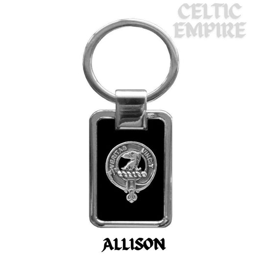 Allison Family Clan Black Stainless Key Ring