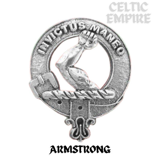 Armstrong Family Clan Crest Scottish Pewter Cap Badge