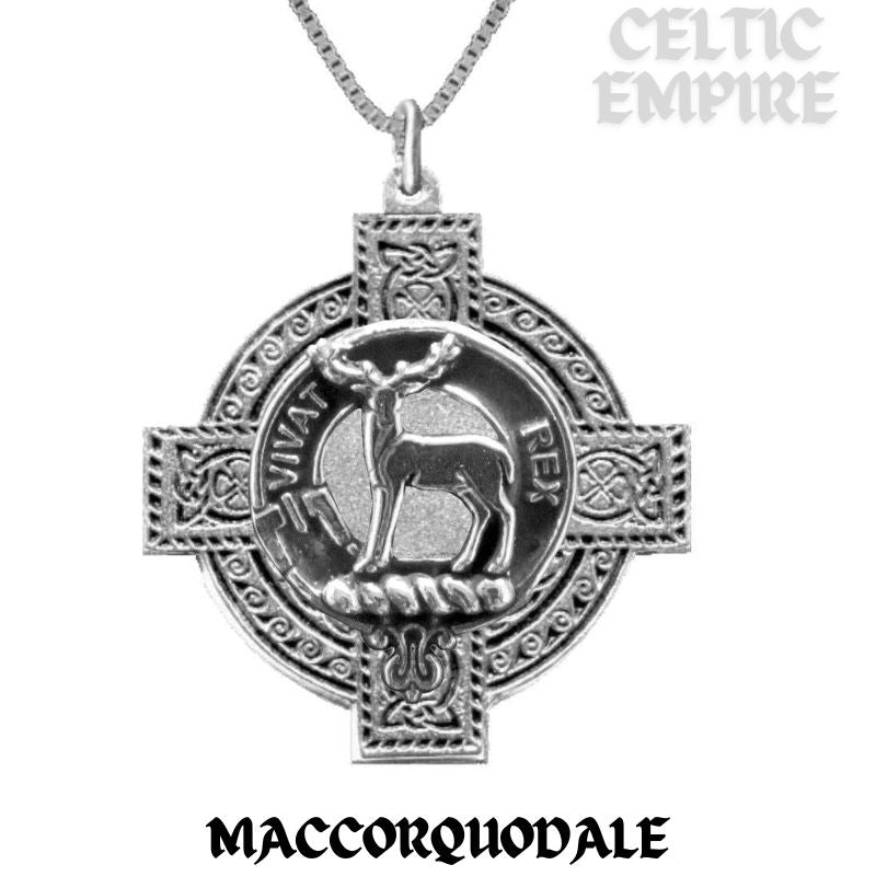 MacCorquodale Family Clan Crest Celtic Cross Pendant Scottish