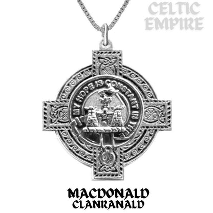 MacDonald (Family Clanranald) Family Clan Crest Celtic Cross Pendant Scottish