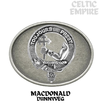 MacDonald Dunneveg Family Clan Crest Regular Buckle