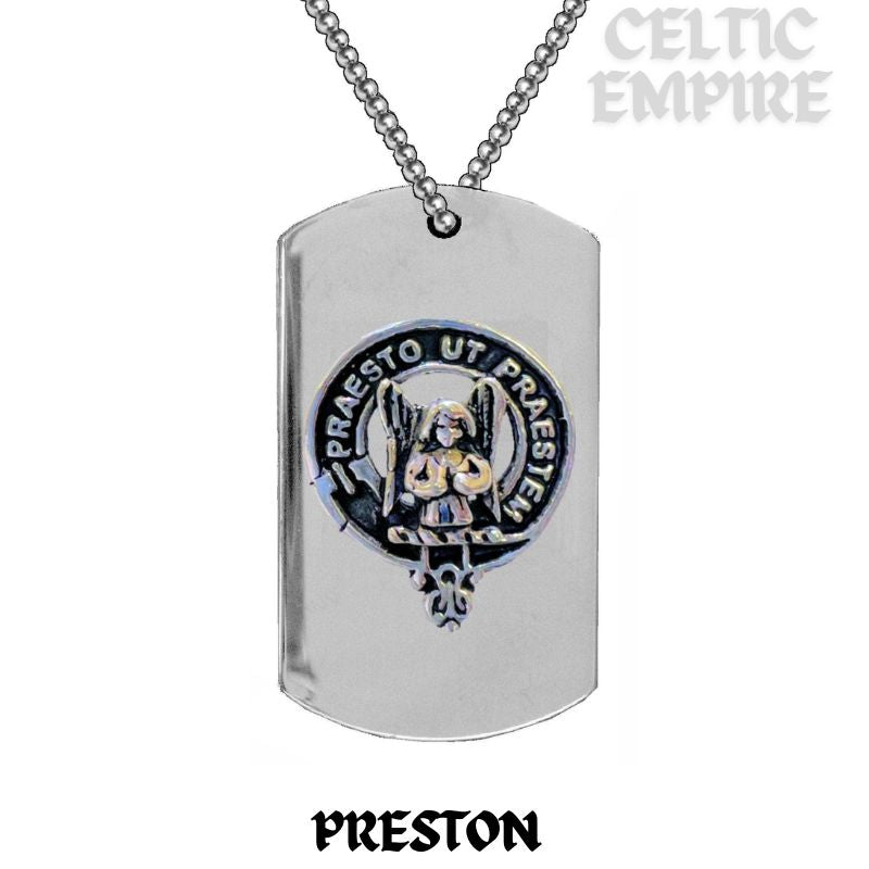 Preston Scottish Family Clan Crest Stainless Steel Dog Tag