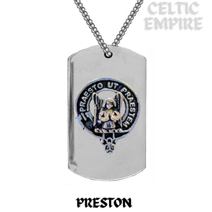 Preston Scottish Family Clan Crest Stainless Steel Dog Tag