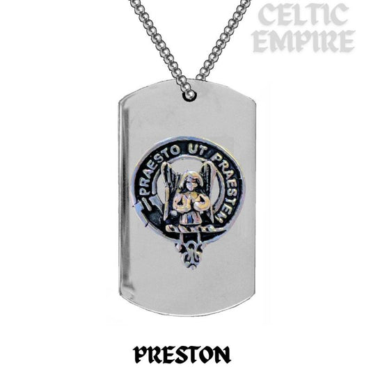 Preston Scottish Family Clan Crest Stainless Steel Dog Tag