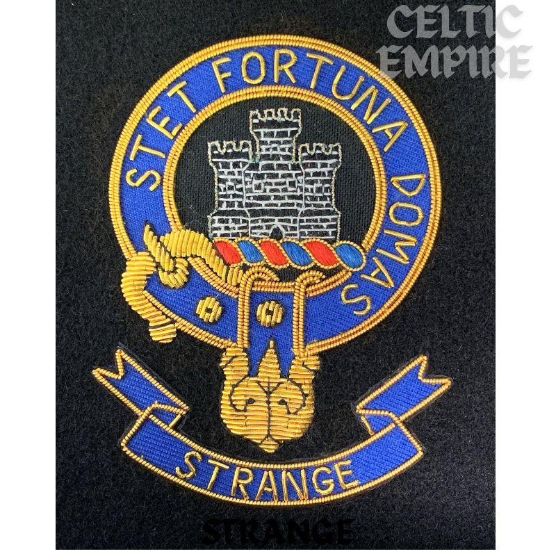 Strange Scottish Family Clan Embroidered Crest
