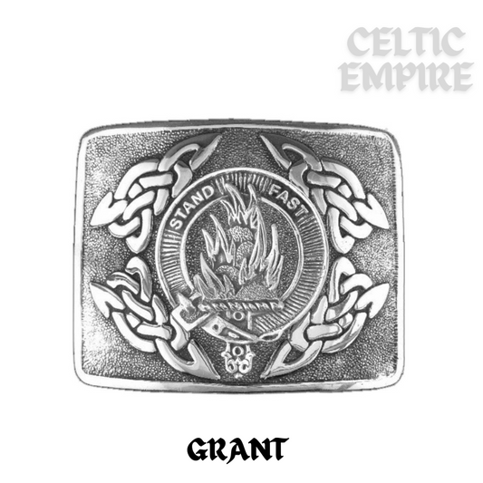 Grant Family Clan Crest Interlace Kilt Belt Buckle