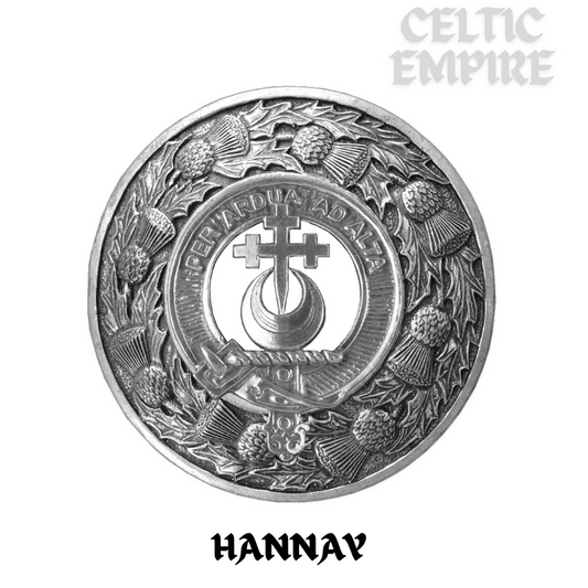 Hannay Family Clan Badge Scottish Plaid Brooch