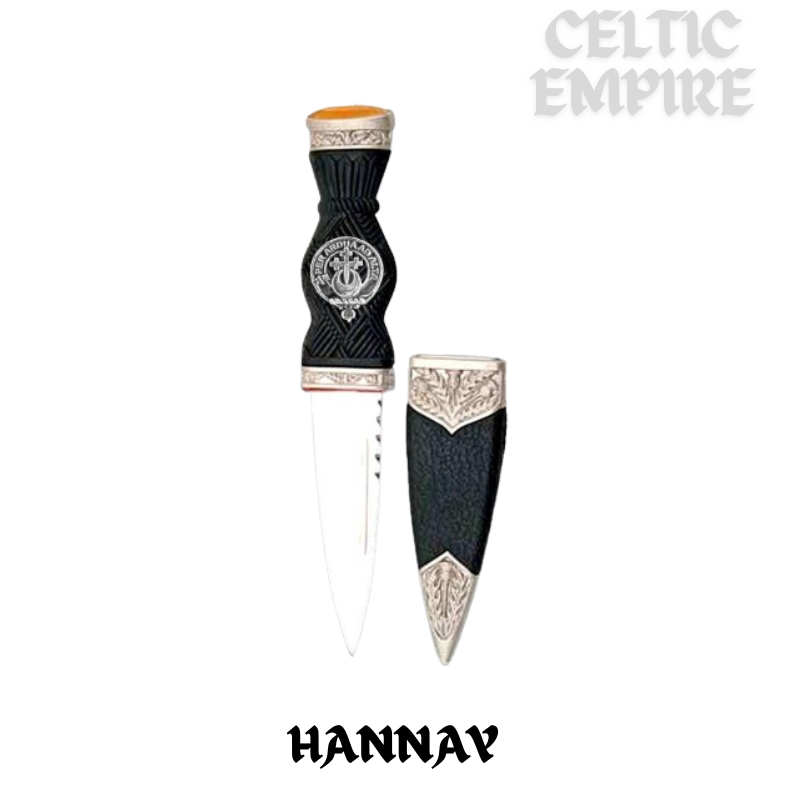 Hannay Family Clan Crest Sgian Dubh, Scottish Knife