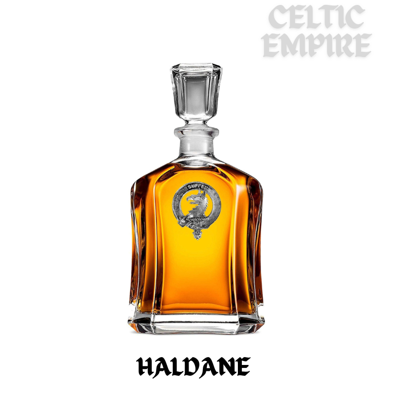 Haldane Family Clan Crest Badge Whiskey Decanter