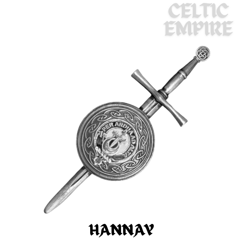 Hannay Scottish Family Clan Dirk Shield Kilt Pin