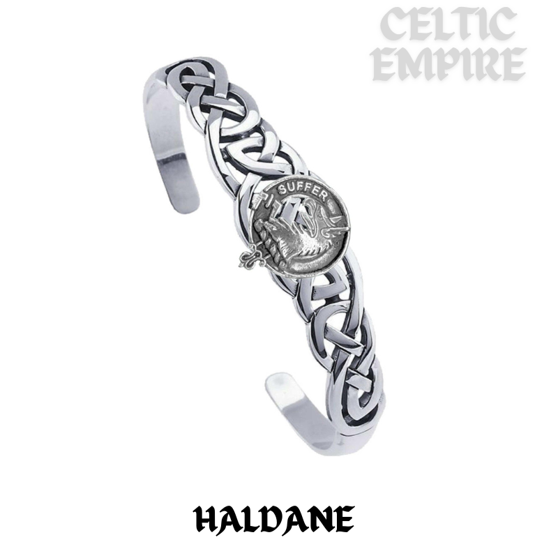 Haldane Family Clan Crest Celtic Cuff Bracelet