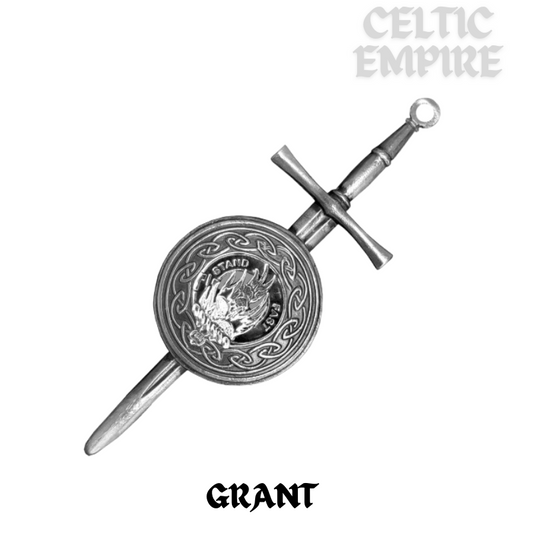 Grant Scottish Family Clan Dirk Shield Kilt Pin