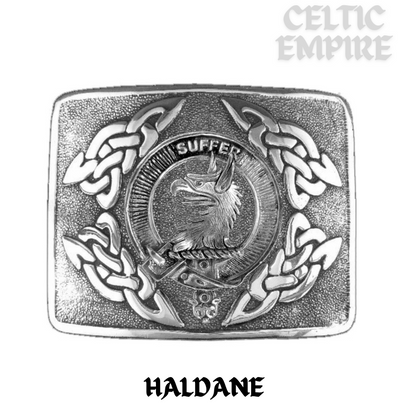 Haldane Family Clan Crest Interlace Kilt Belt Buckle