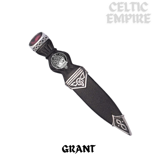 Grant Interlace Family Clan Crest Sgian Dubh, Scottish Knife