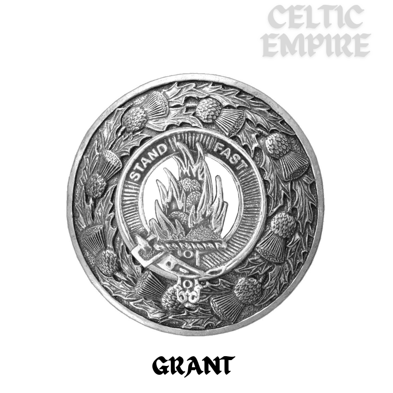 Grant Family Clan Badge Scottish Plaid Brooch