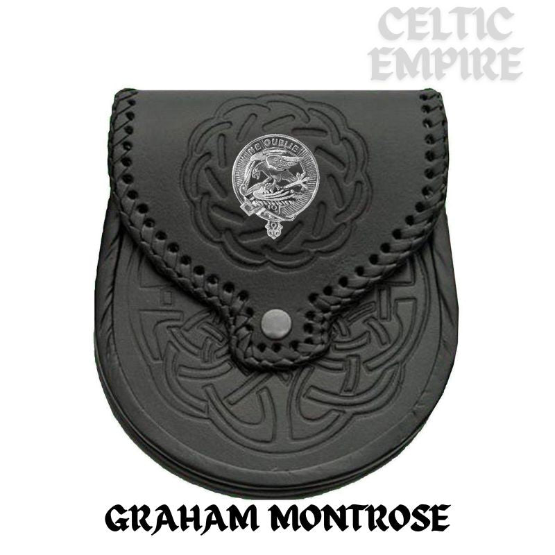 Graham (Montrose) Scottish Family Clan Badge Sporran, Leather