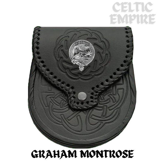 Graham (Montrose) Scottish Family Clan Badge Sporran, Leather