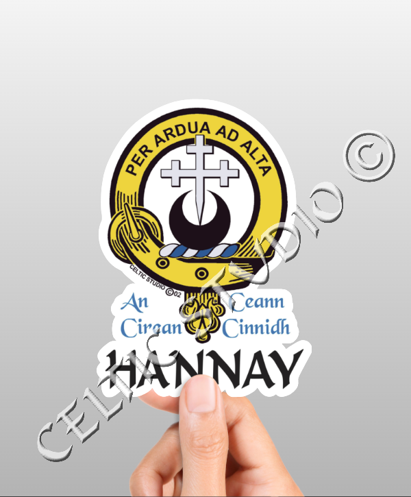 Vinyl Hannay Clan Badge Decal - Personalized Scottish Family Heritage Sticker