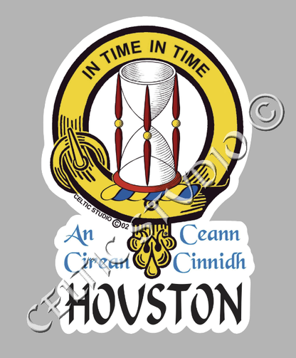 Houston Family Clan Crest Decal | Custom Scottish Heritage Car & Laptop Stickers