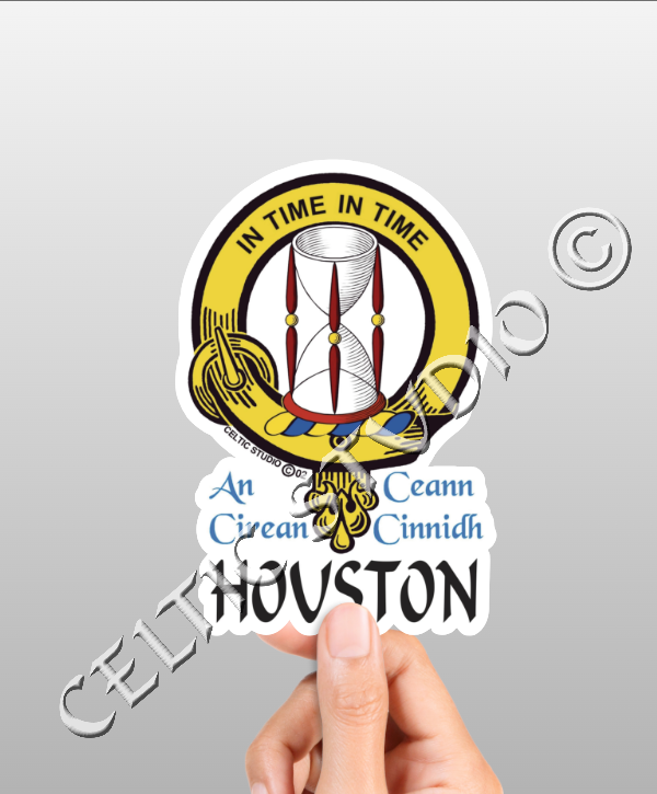 Houston Family Clan Crest Decal | Custom Scottish Heritage Car & Laptop Stickers